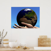 地球グローブプリント ポスター (キッチン)