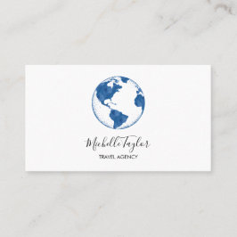 地球グローブワードマップ旅行代理店エージェントQRコード 名刺