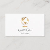 地球グローブワードマップ旅行代理店エージェントQRコード 名刺 (正面)