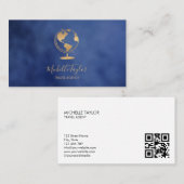 地球グローブワードマップ旅行代理店エージェントQRコード 名刺 (正面/裏面)