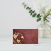 地球グローブワードマップ旅行代理店エージェントQRコード 名刺 (スタンド正面)