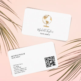 地球グローブワードマップ旅行代理店エージェントQRコード 名刺