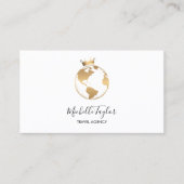 地球グローブワードマップ旅行代理店エージェントQRコード 名刺 (正面)