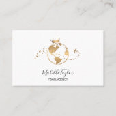 地球グローブワードマップ旅行代理店エージェントQRコード 名刺 (正面)