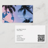 地球グローブワードマップ旅行代理店エージェントQRコード 名刺 (正面/裏面)