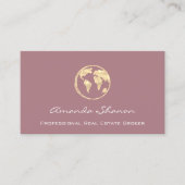 地球グローブワープマップ旅行代理店QRバラ金ゴールド 名刺 (正面)