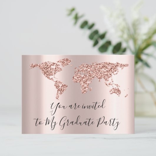 地球グローブ世界地図を卒業して新しい家を引っ越す 招待状 (スタンド正面)