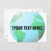 地球グローブ背景カスタム文字 ポストカード (正面/裏面)
