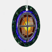 地球シンボルや象徴セラミックオーナメント メタルオーナメント (正面右)