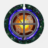 地球シンボルや象徴セラミックオーナメント メタルオーナメント (裏面)