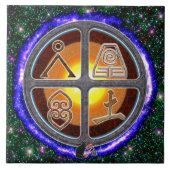 地球シンボルや象徴 タイル (正面)