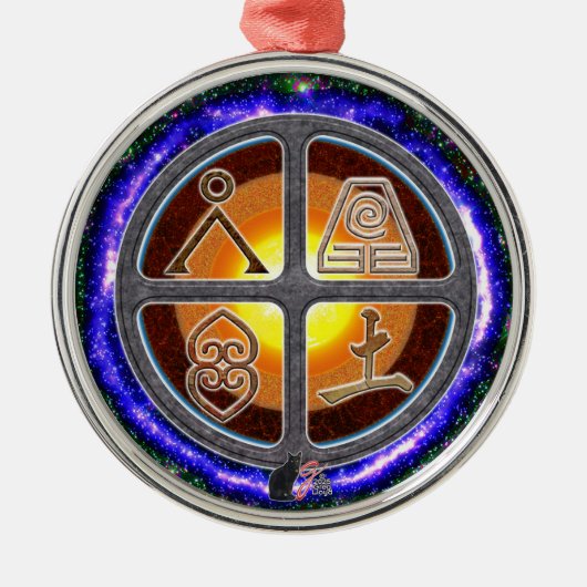 地球シンボルや象徴 メタルオーナメント (正面)