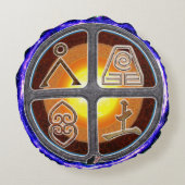 地球シンボルや象徴 ラウンドクッション (裏面)