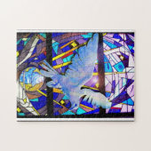 地球ジグソーパズルの平和はステンドグラスの潜りました ジグソーパズル (横)