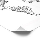 地球スケッチ大陸 フォトプリント            (角)