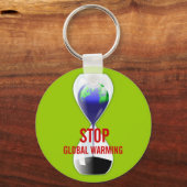 地球ストップ温度の砂時計キーチェーン キーホルダー (正面)