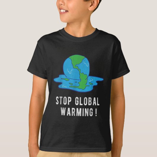 地球ストップ温暖化気候変動Earth Day Tee Tシャツ (正面)