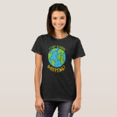 地球ストップ温暖地日保全惑星 Tシャツ (正面フル)