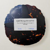 地球ストレージはほぼ満杯 ラウンドクッション (正面)