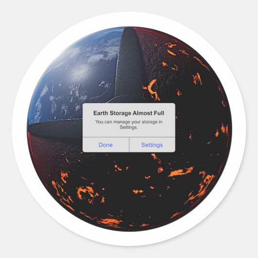 地球ストレージはほぼ満杯 ラウンドシール (正面)