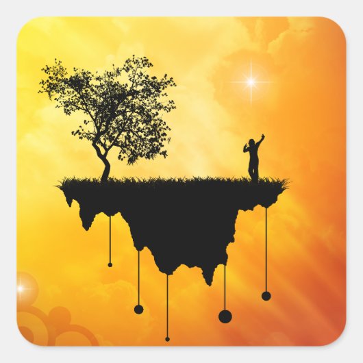 地球スライス スクエアシール (正面)