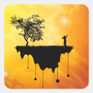 地球スライス スクエアシール