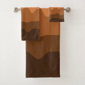 地球トーンのミニマルな砂漠の風景と太陽 バスタオルセット (インサイチュ)