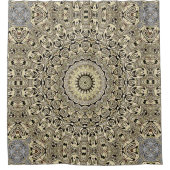 地球トーン曼荼羅複雑な幾何学模様 シャワーカーテン (正面)