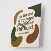 地球トーン聖書の詩の正方形の時計 スクエア壁時計 (傾斜)