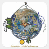 地球ハイキングハイカーのソウルコンパス スクエアシール (正面)