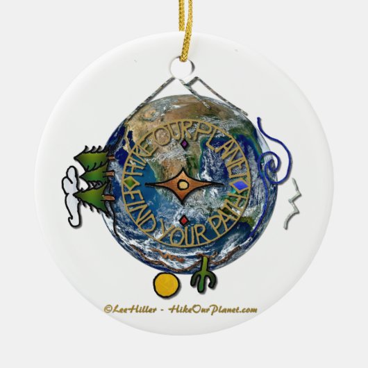 地球ハイキングハイカーのソウルコンパス セラミックオーナメント (正面)