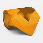 地球パターン暖かい色の黄橙色の金ゴールド ネクタイ (ロール)