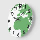 地球パターン ラージ壁時計 (傾斜)