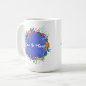 地球パーソナライズされたを救うサンゴの魚 コーヒーマグカップ (正面左)