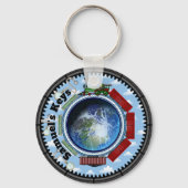 地球パーソナライズされたを横断する列車 キーホルダー (正面)