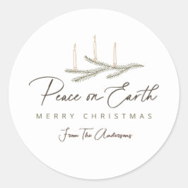 地球パーソナライズされた平和のクリスマスプレゼント ラウンドシール