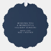 地球パーソナライズされた平和クリスマスのミニマリスト オーナメントカード (裏面)