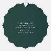 地球パーソナライズされた平和クリスマスのミニマリスト オーナメントカード (裏面)