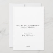 地球パーソナライズされた平和クリスマスのミニマリスト シーズンカード (裏面)