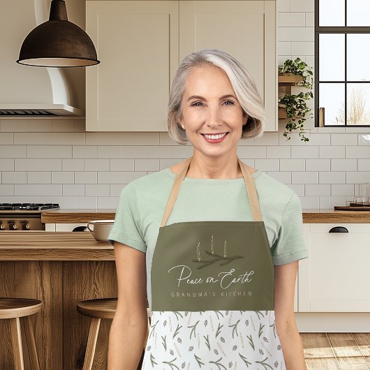 地球パーソナライズされた聖降誕祭の平和 エプロン