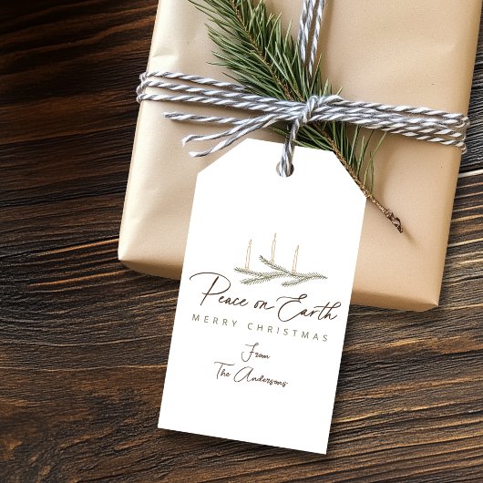 地球パーソナライズされた聖降誕祭の平和 ギフトタグ