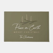 地球パーソナライズされた聖降誕祭の平和 ドアマット (正面)