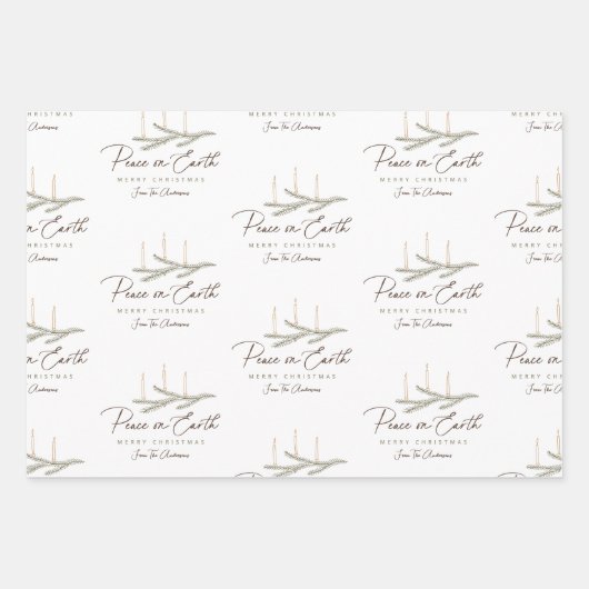 地球パーソナライズされた聖降誕祭の平和 ラッピングペーパーシート (正面)