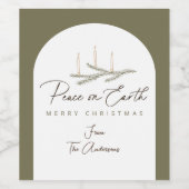 地球パーソナライズされた聖降誕祭の平和 ワインラベル (シングルラベル)