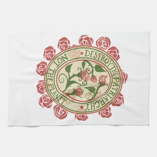 地球フェミニストではなく家父長制を破壊する キッチンタオル (横)