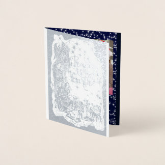 地球ホイルのクリスマスカードの写真の出生の平和 箔カード