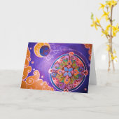 地球マンダラグリーティングカード カード (黄色い花)