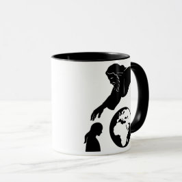 地球ミニマリストに到達するインスピレーション神 マグカップ