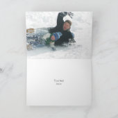 地球モダン平和ホワイト鳩レッドクリスマス シーズンカード (内部)