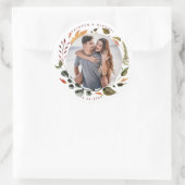 地球モダン色リースフローラ写真 ラウンドシール (バッグ)